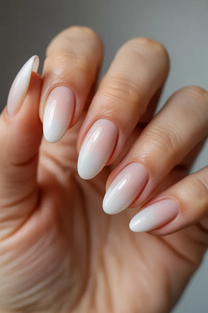 14 Milky White Nails — Baby Boomer Ombre