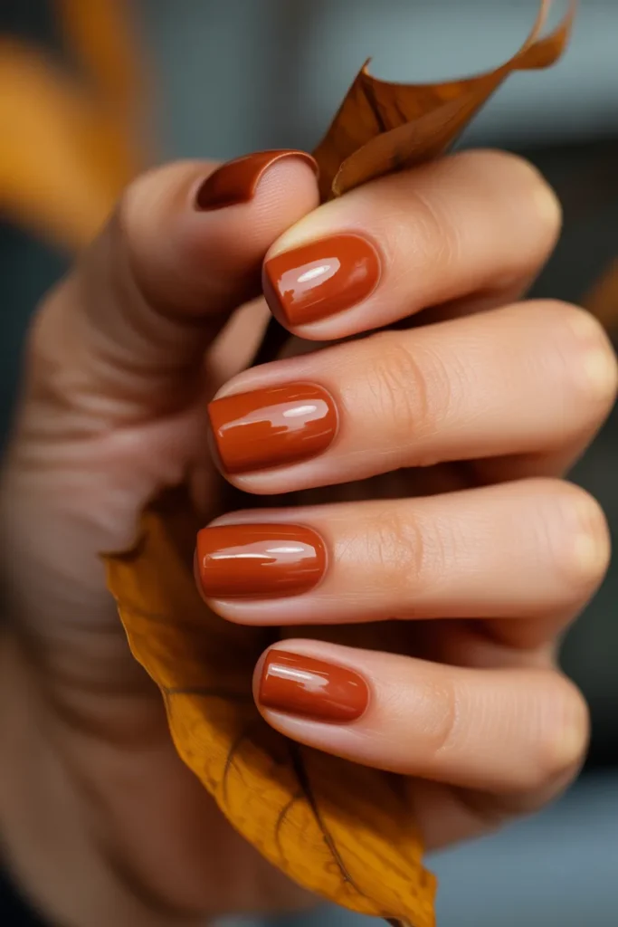 14 Rust Orange Nails — Deep Autumn Tone · Beginner