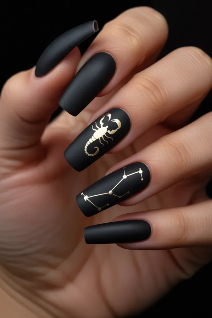 14. Goth Coffin Nails — Scorpio Season Edition