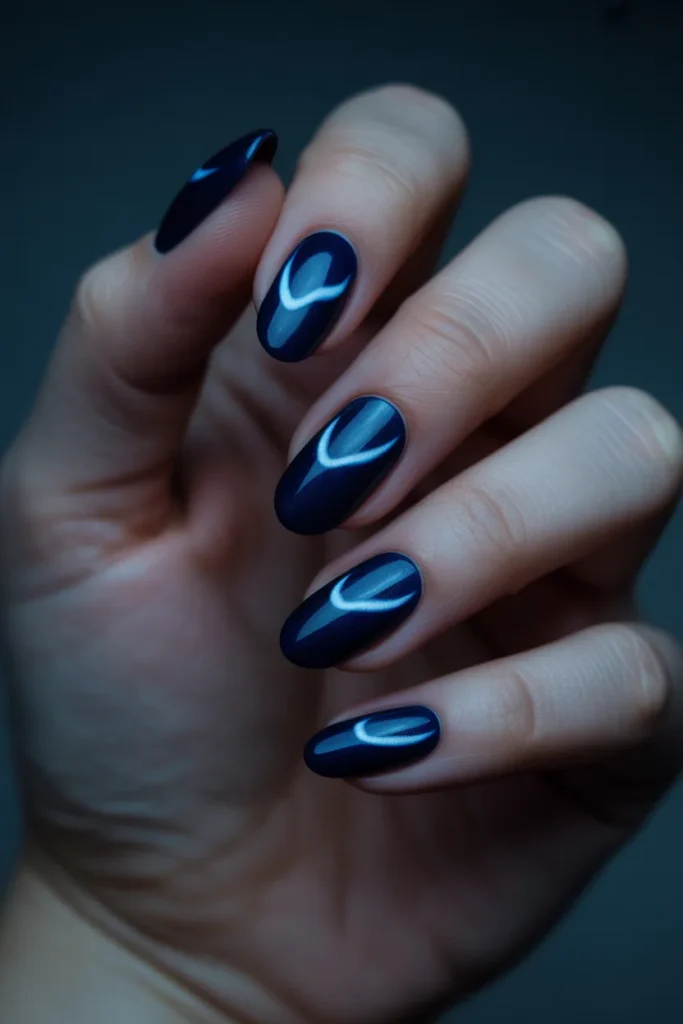 Blue Cat Eye Nails 15 14. Midnight Blue Cat Eye Nails That Feel Like a Starless Sky