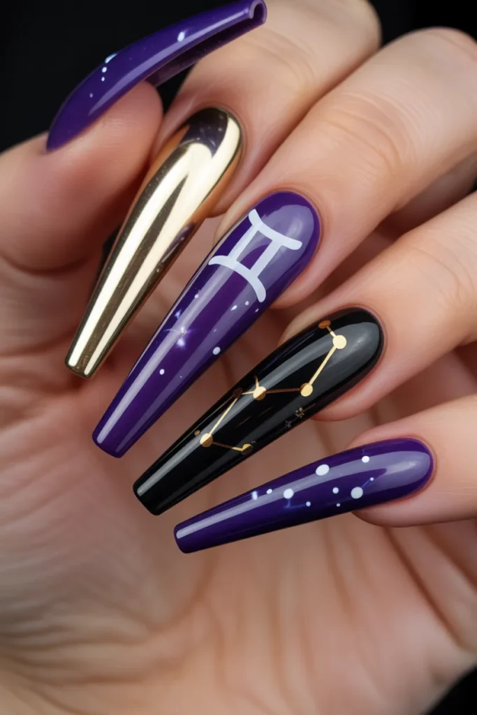 15 Gemini Nails Designs Long — Maximalist Celestial · Salon Recommended