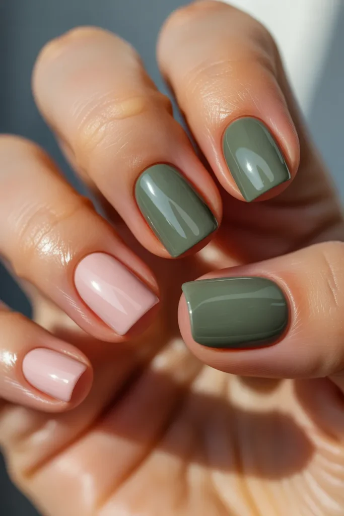 15 Pink and Green May Nails — Tonal Set