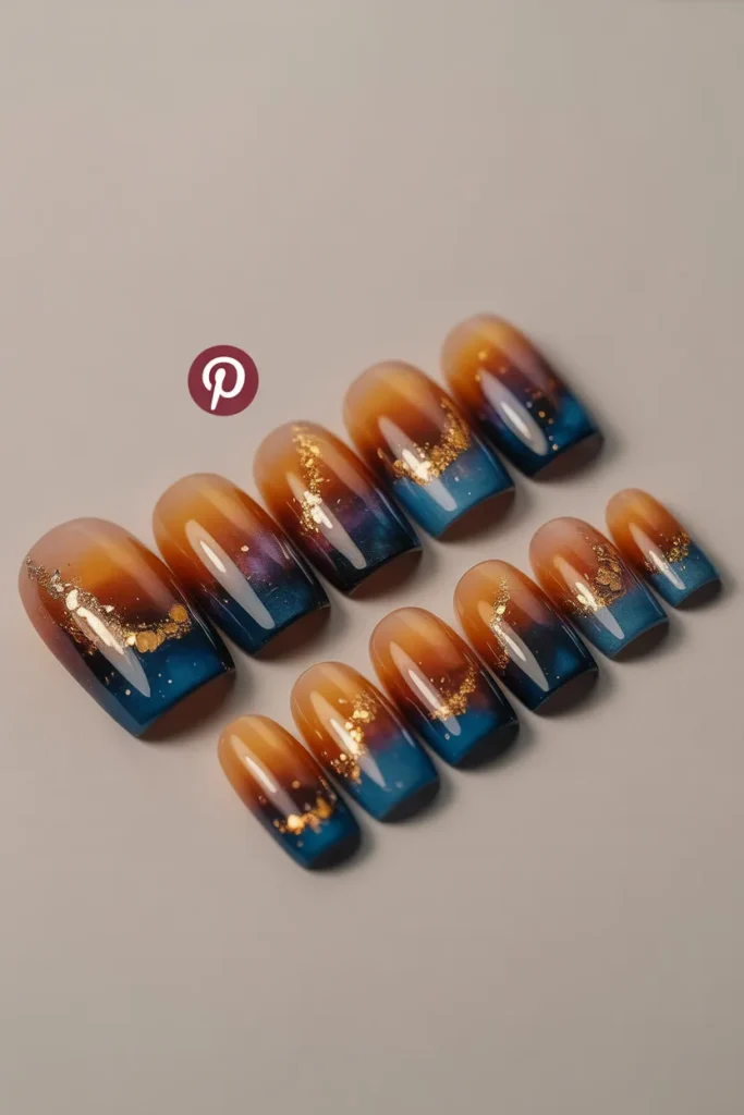 15 — Dusk Nails — Galaxy at Sunset