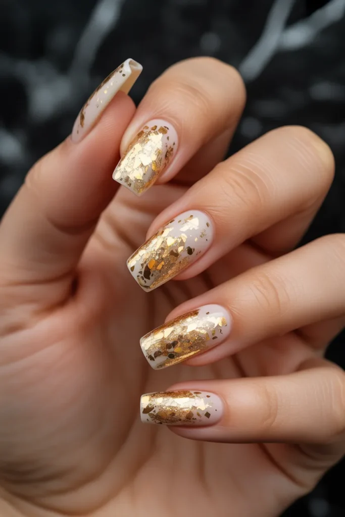 Glitter Nails 16 15. Gold Sparkly Nails