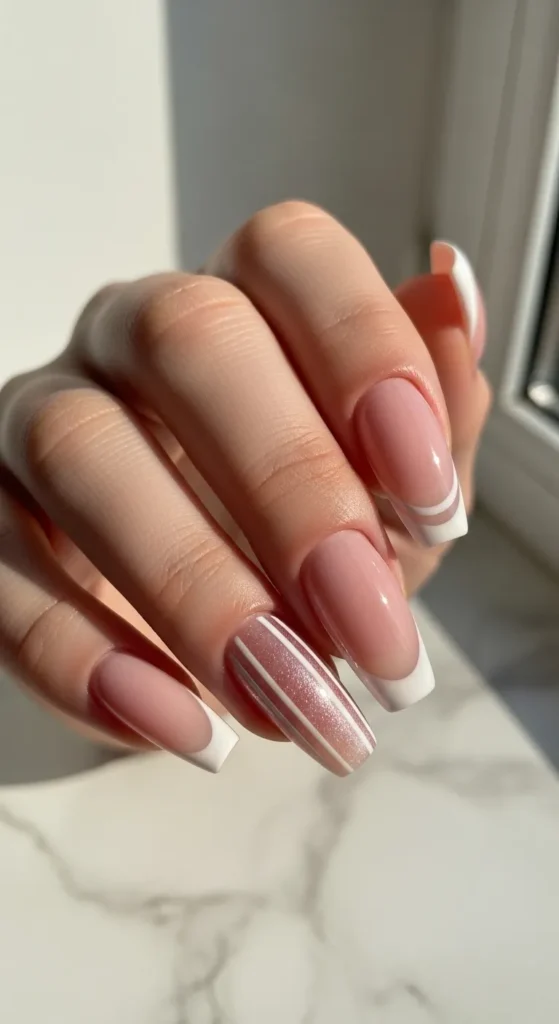 15. Milky Pink French Tip Acrylic Nails That Feel Timeless With a Modern Twist