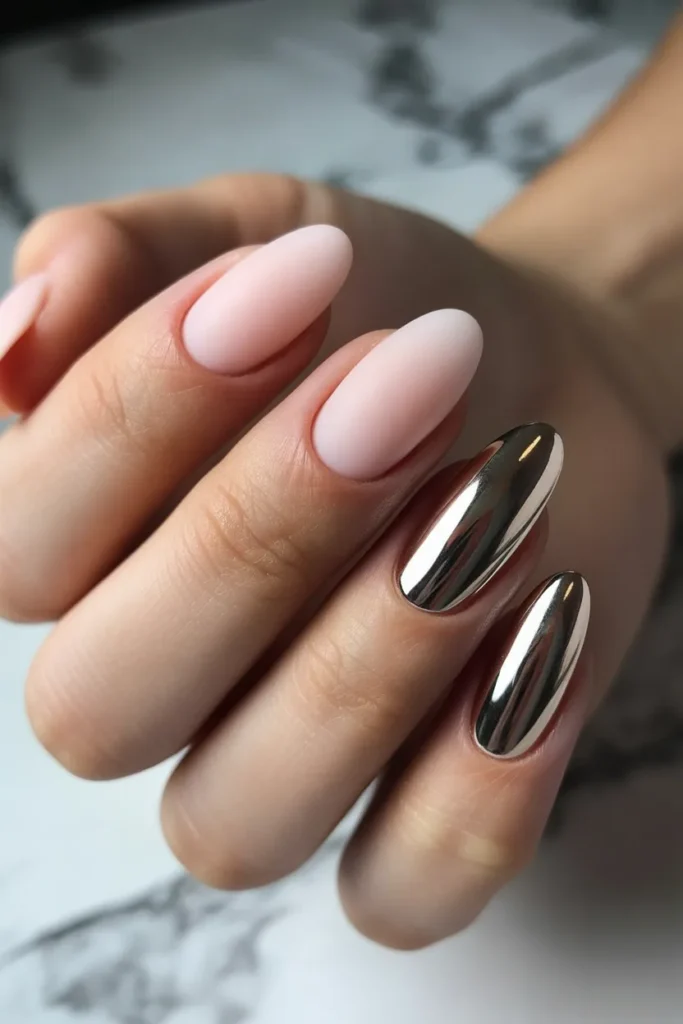 15. Two Tone Gold Chrome Matte Nude