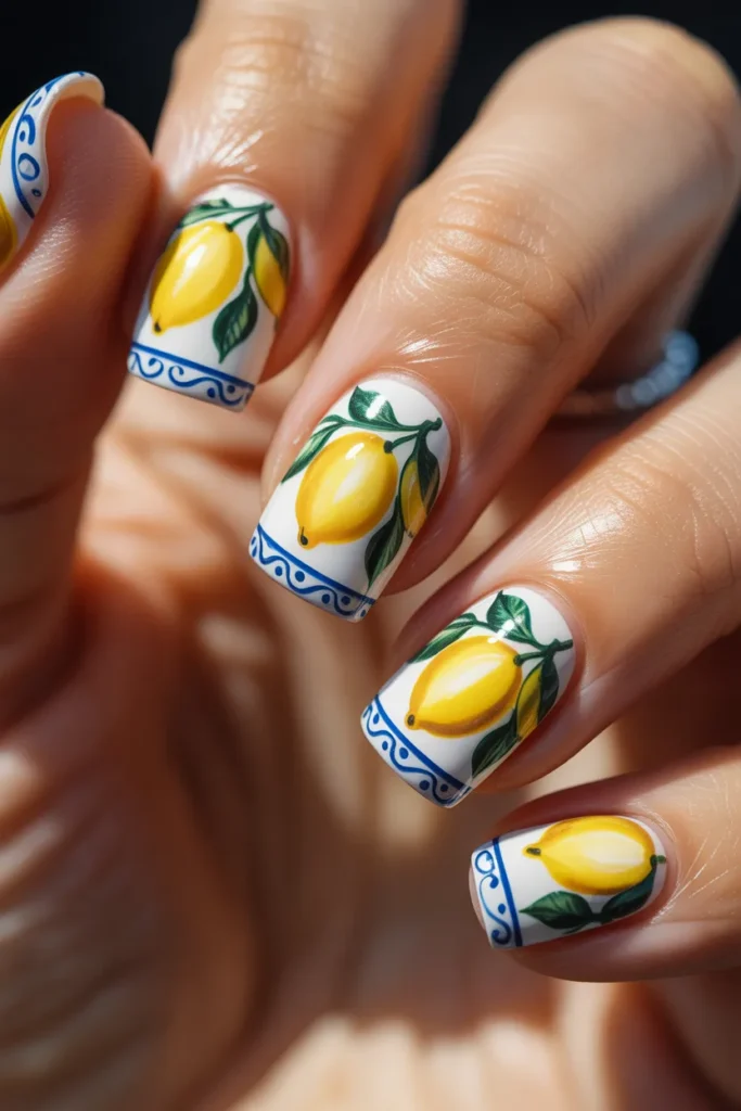 16 Italian Lemon Nails — Amalfi Tile Design · Advanced