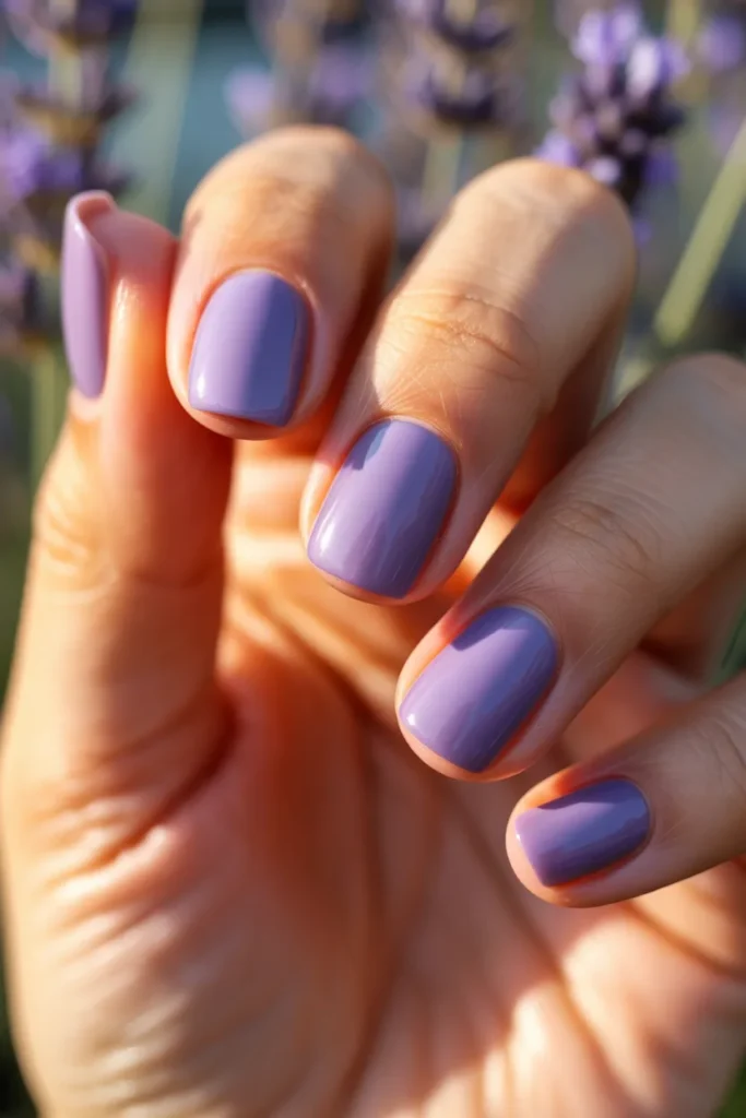 16 Short Square Nails — Lavender Purple