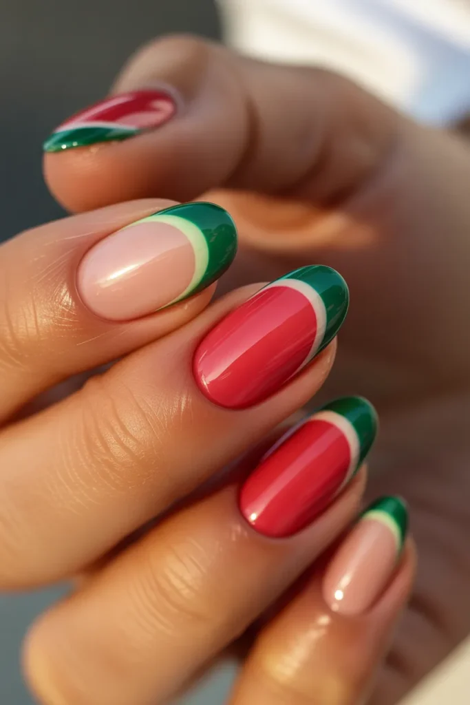16 Watermelon French Nail — Reverse French · Intermediate