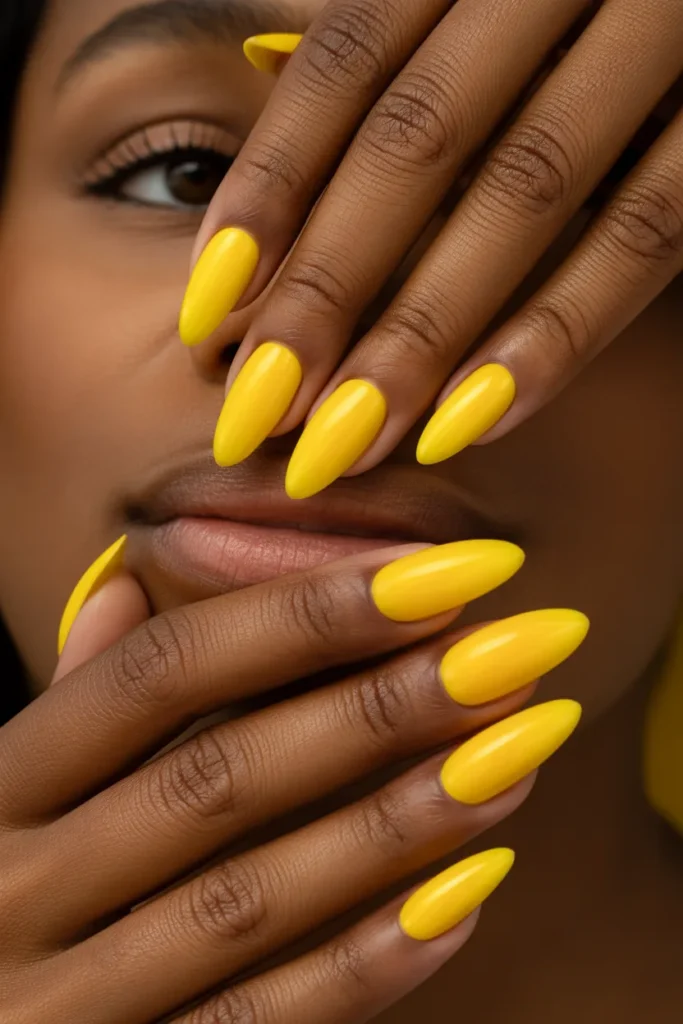 17 Lemon Nails for Brown Skin — Vivid Yellow · Beginner