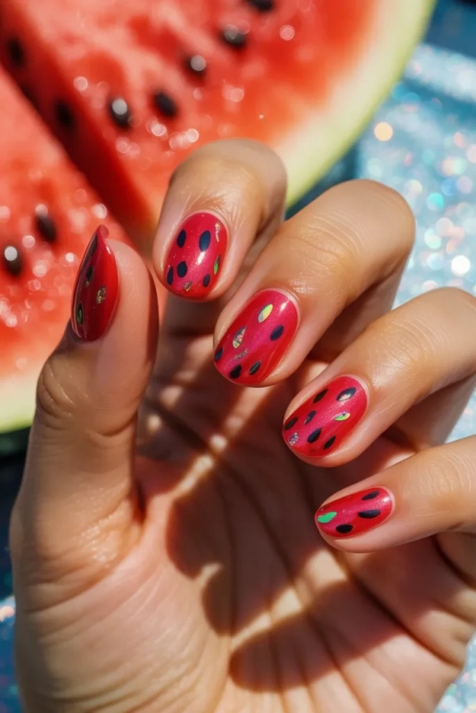 17 Watermelon Summer Nails — Glitter Seeds · Beginner