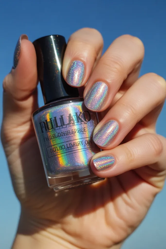 17. Holographic Glitter Nail Polish