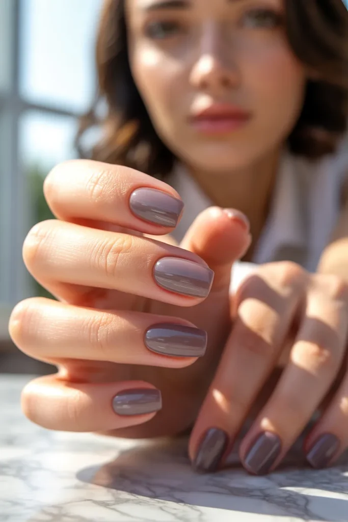 Short Acrylic Nails 18 17. Minimalist Cat Eye Effect