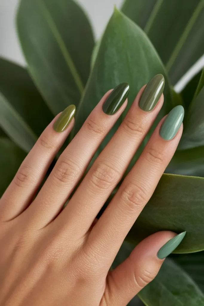 17. Mixed Green Tonal Set Hunter to Mint