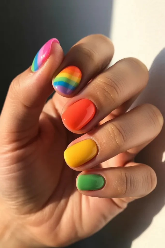 17. Summer Gel Nails for Kids — Short Simple Bright