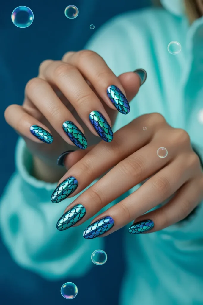 17. Tropical Fish Scale — Nail Extension for Vacation