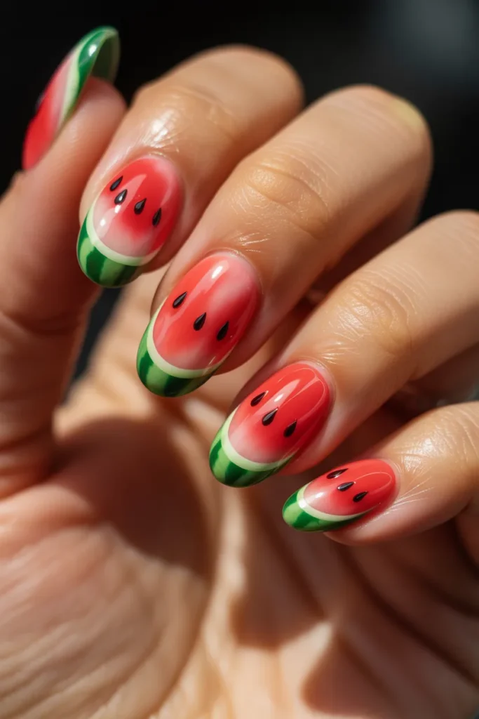 18 3D Watermelon Nails — Builder Gel · Advanced