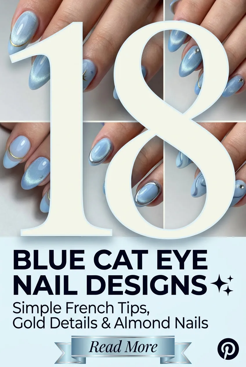 Blue Cat Eye Nails