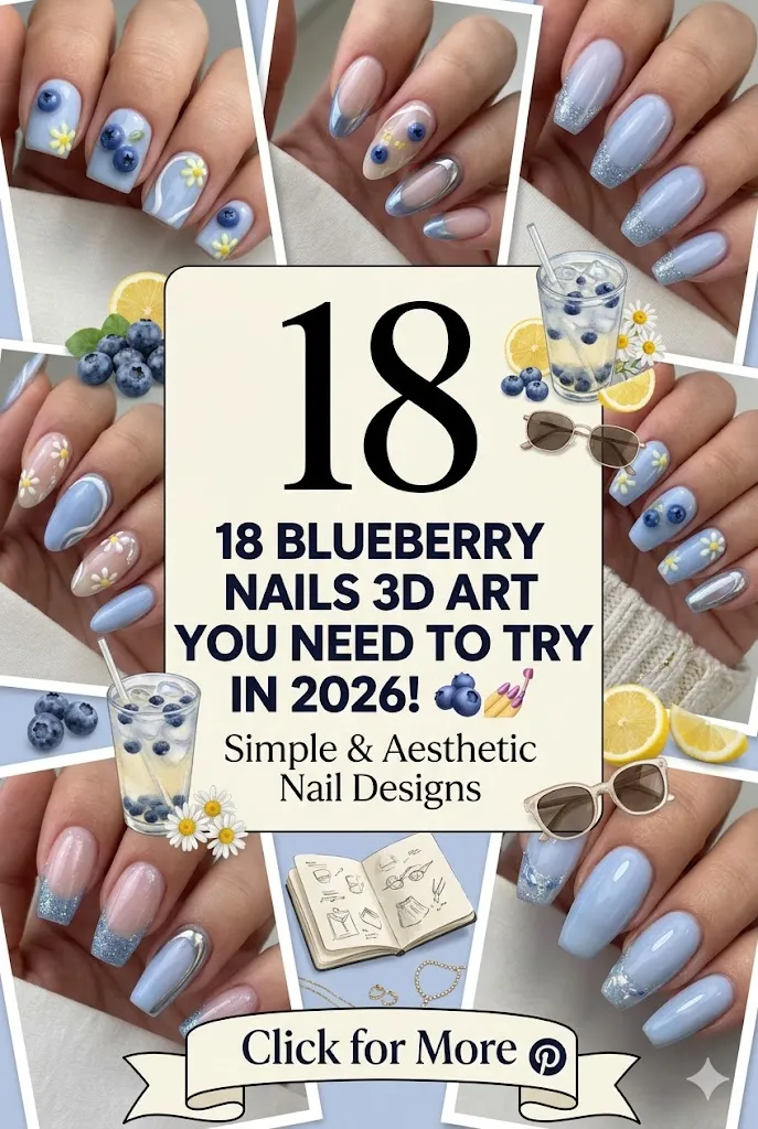 18 Blueberry Nails 3D Art You NEED to Try in 2026 🫐💅 Simple Aesthetic Nail Designs