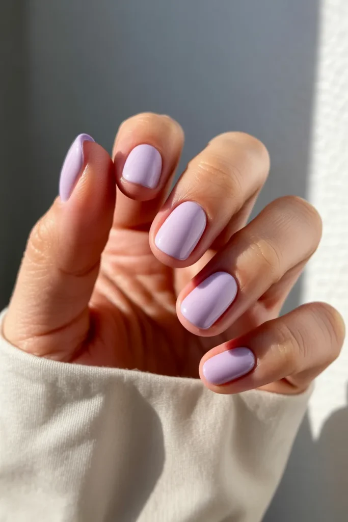 18 Light Purple Spring Nails — Milky Lilac