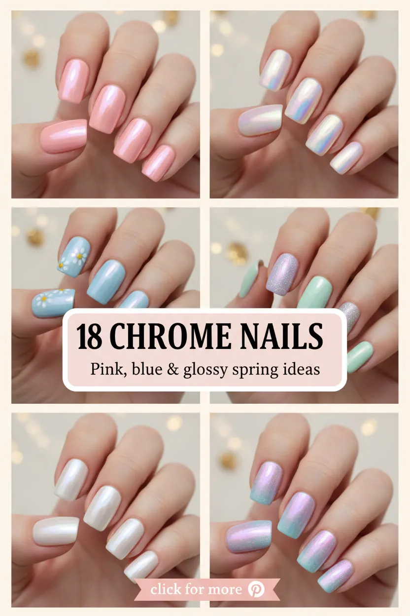 Spring Chrome Nails 22 Spring Chrome Nails