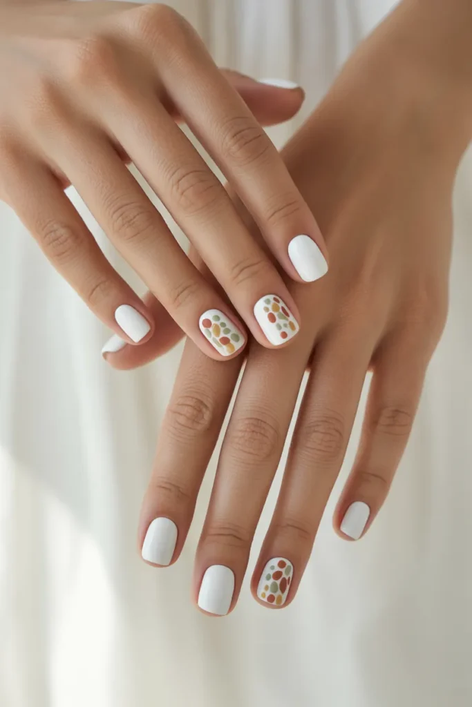 18. Coachella Nails 2026 in White With Handmade Boho Dot Art — Pure Festival Minimalism