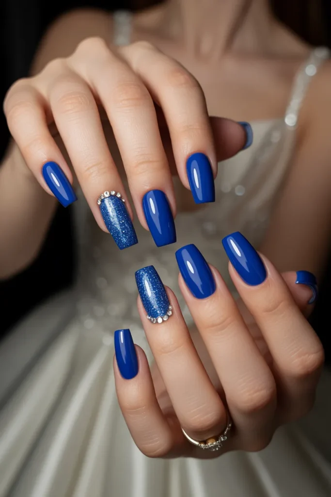 18. Royal Blue Nails for Prom — The Full Look