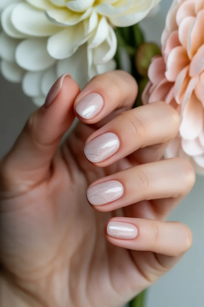 Glitter Nails 19 18. Soft Pink Sparkle Nails
