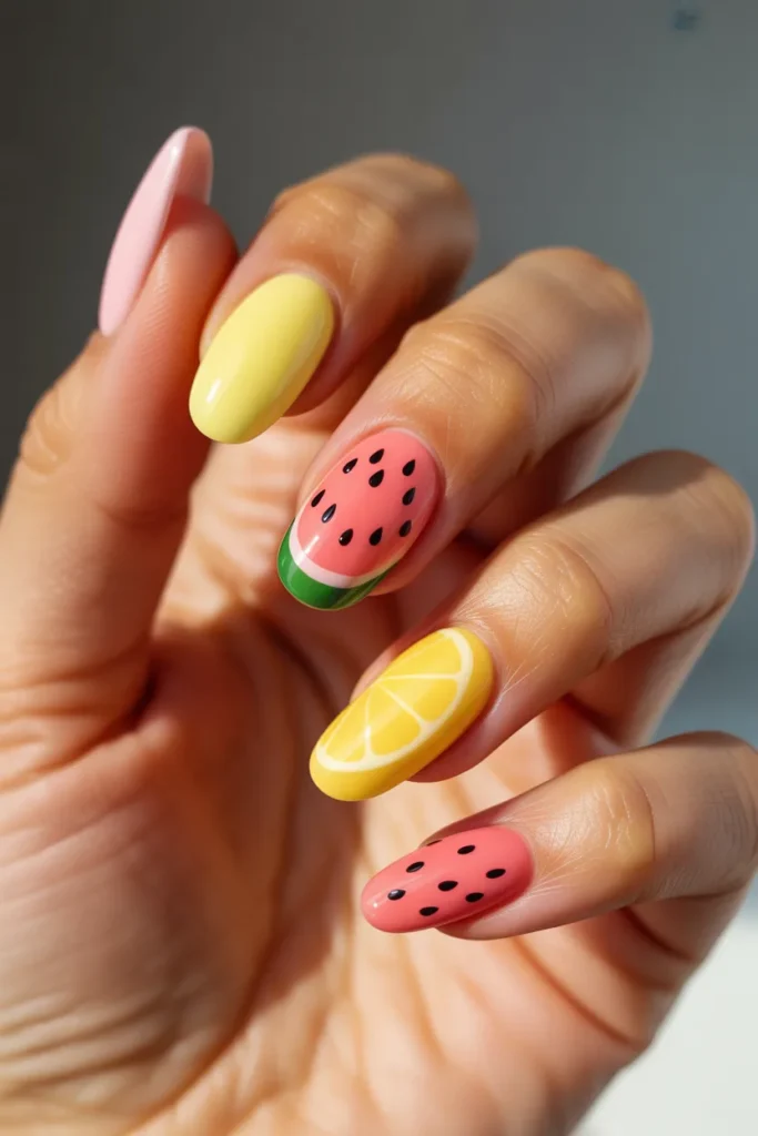 19 Cute Acrylic Nails for Summer — 3D Fruit · Advanced