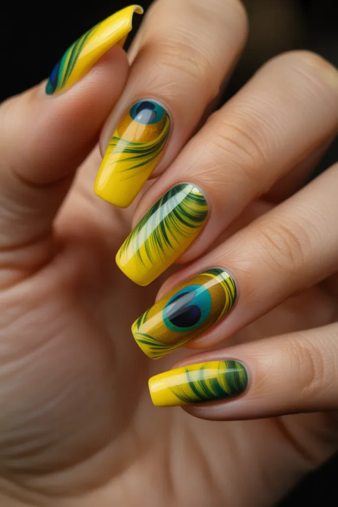 19 Lemon Nail Design — Peacock Style · Advanced