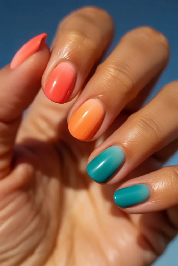 19 Summer Ombre Nails 2026 — Coral to Teal