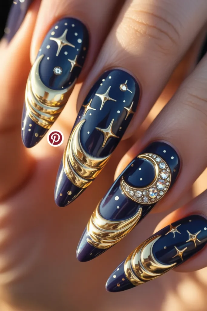 19 — Celestial Goddess Nails — Stars at Your Fingertips