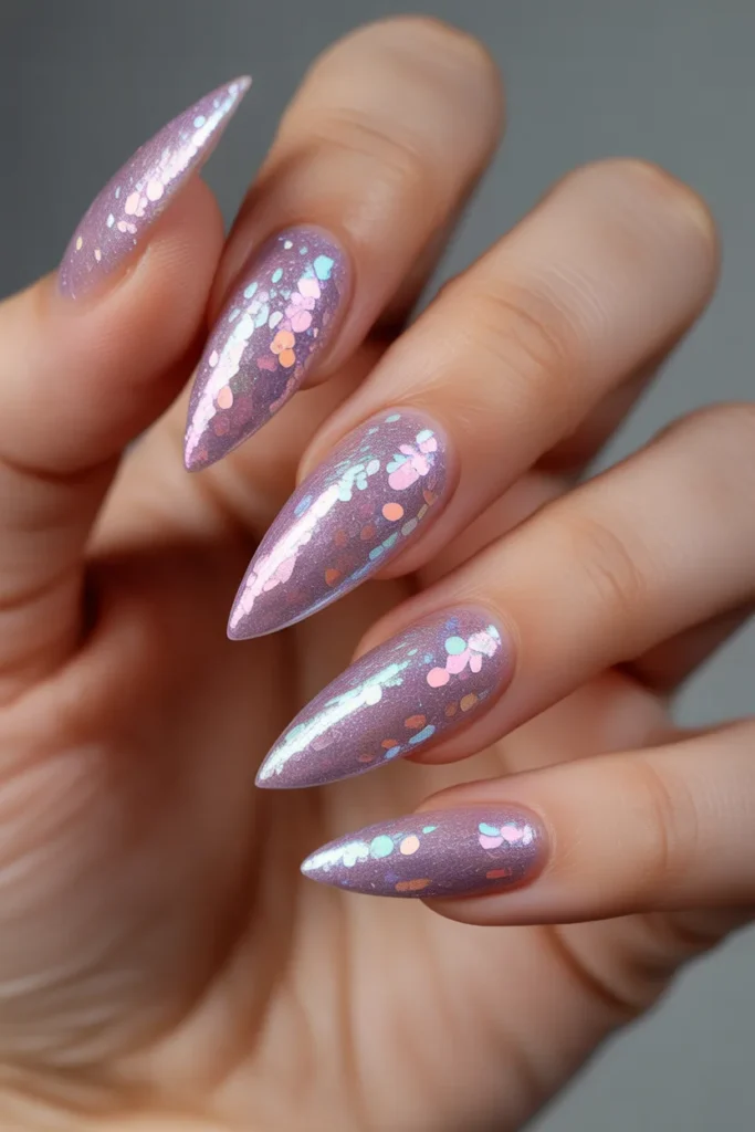 Glitter Nails 20 19. Iridescent Colour Shifting Glitter Nails