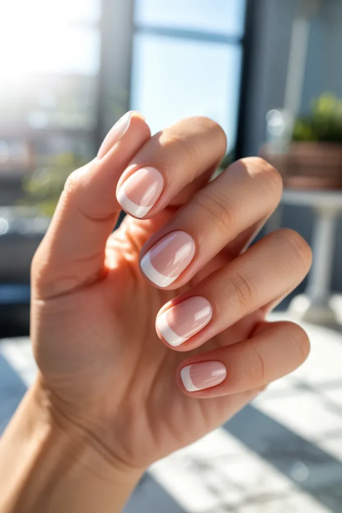 Short Acrylic Nails 20 19. Modern Negative Space