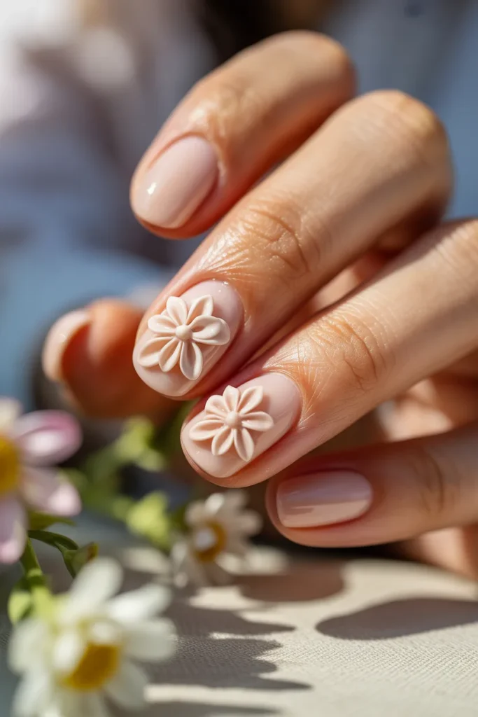 19.3D Floral Gel X Nails — Sculpted Elevated