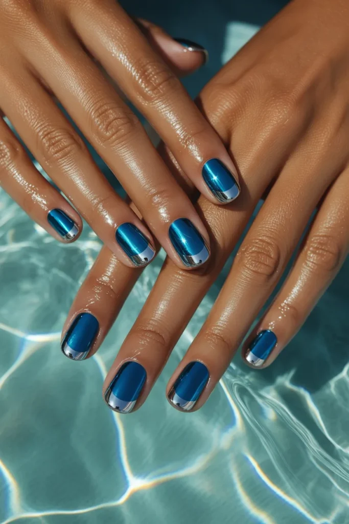 2. Blue Lagoon — Summer Beach Nails Simple Blue