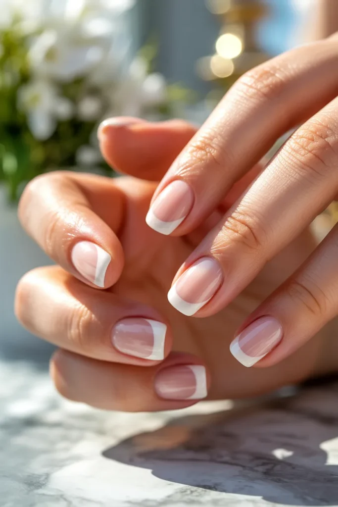 Short Acrylic Nails 3 2. Classic French Tip Short Acrylics