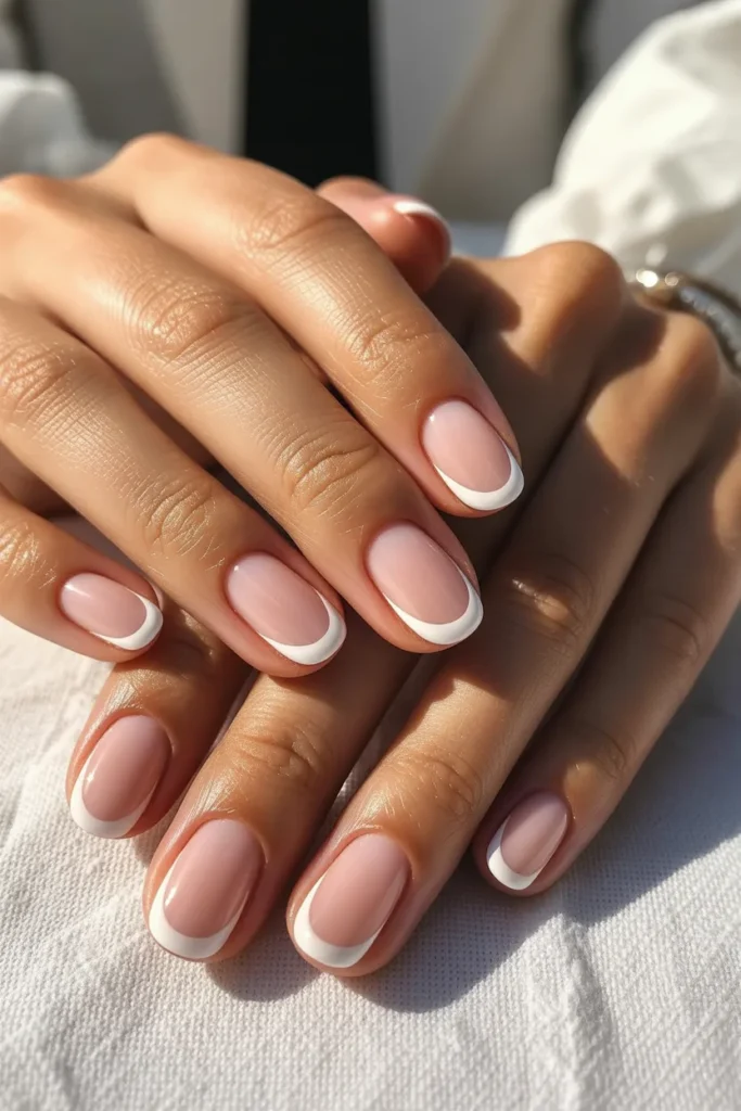 2. Oval French Tip Nails — A Classic Completely Reimagined