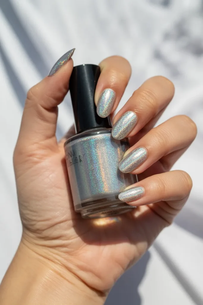 2. Silver Glitter Nail Polish