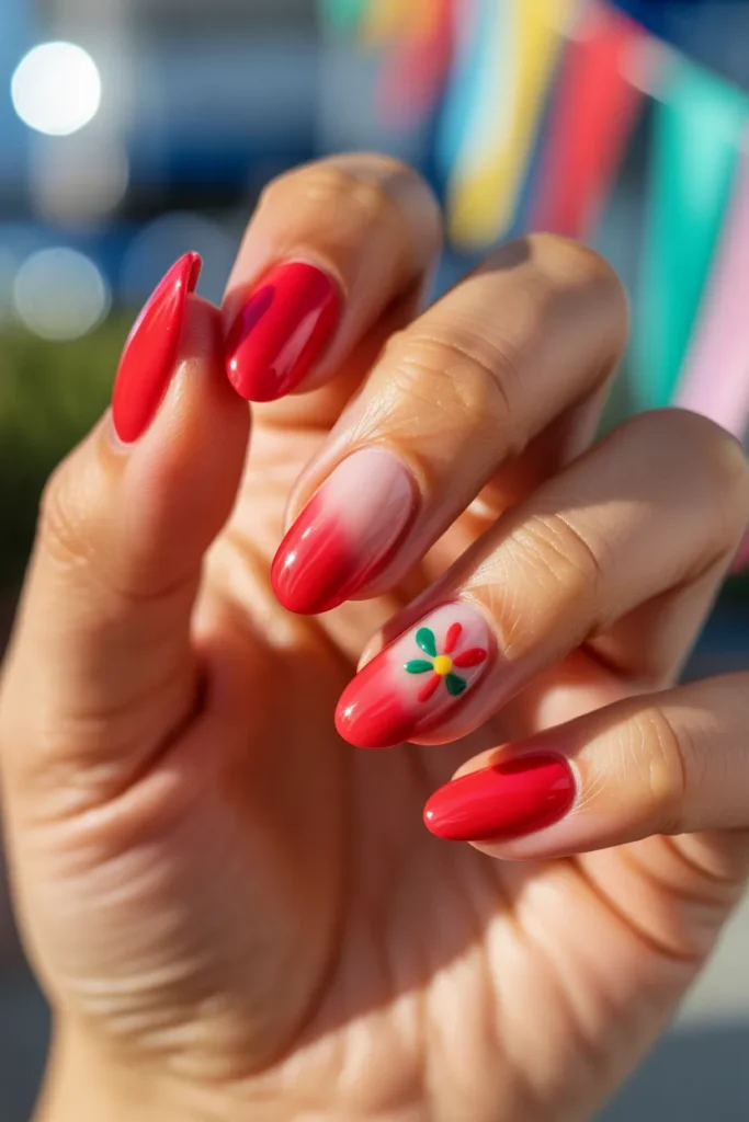 20 Red May Nails — Cinco de Mayo Ombre