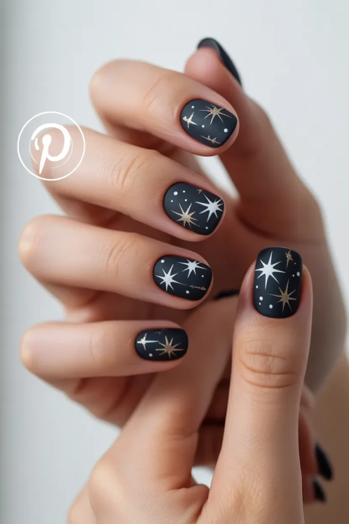 20 — Midnight Star Nails — Minimalist Chic