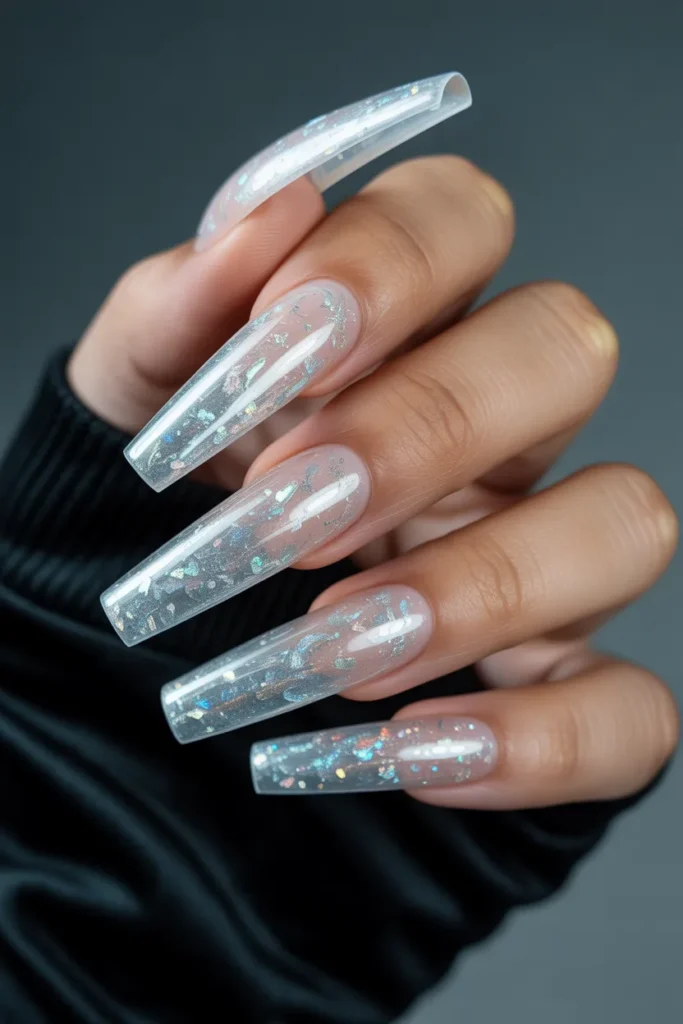 20. Glitter Nails Acrylic — Long and Dramatic