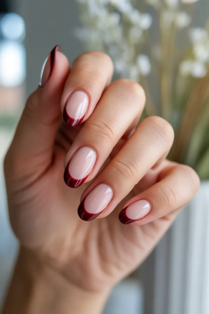 20. Red French Tips for Fair Skin Tones