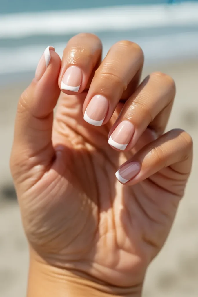 20. Short Gel French Tips for Low Maintenance Summer Nails