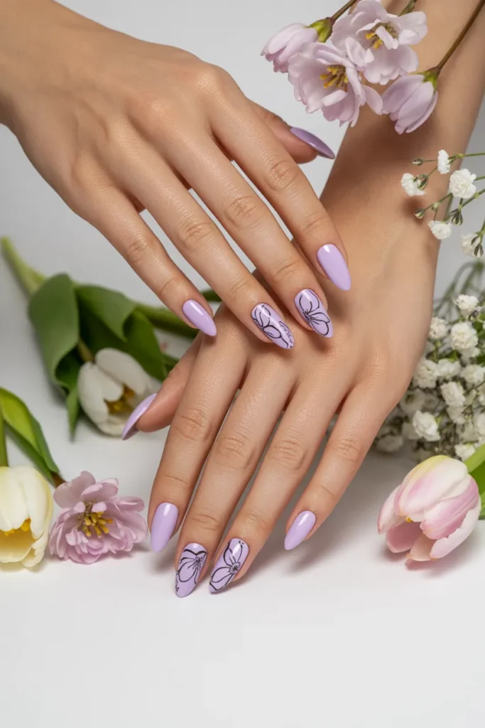 20. Spring and Seasonal Black and Purple Nail Designs for 2026