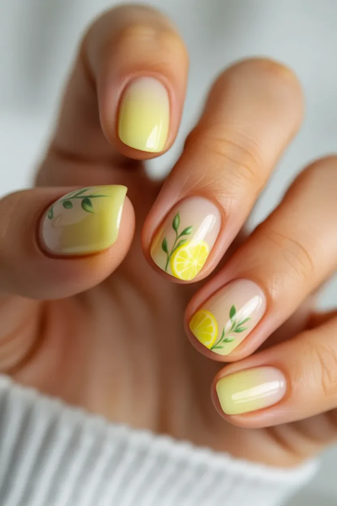 21 Lemon Nail Spa Aesthetic — Soft Botanical · Beginner