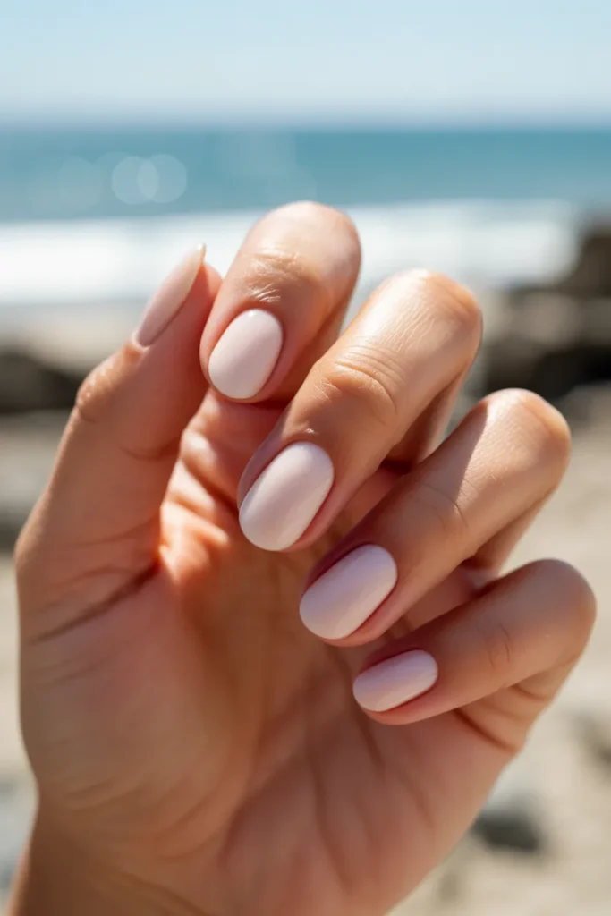 21 Milky White Nails — Vacation Beach