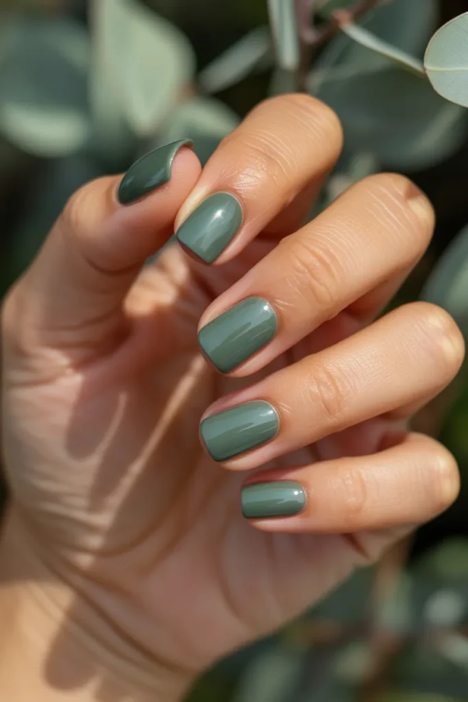 21 Summer Short Square Nails — Sage Green