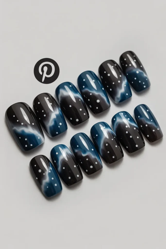 21 — Starry Night Sky Nails — Full Gradient