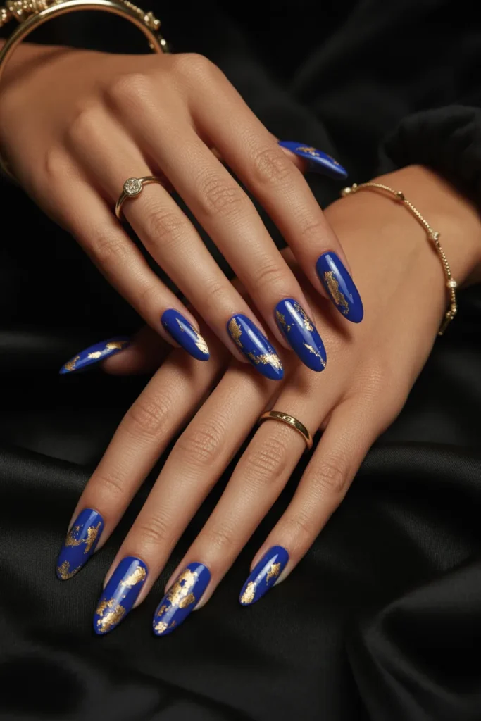 21. Royal Blue with Gold Foil Flakes